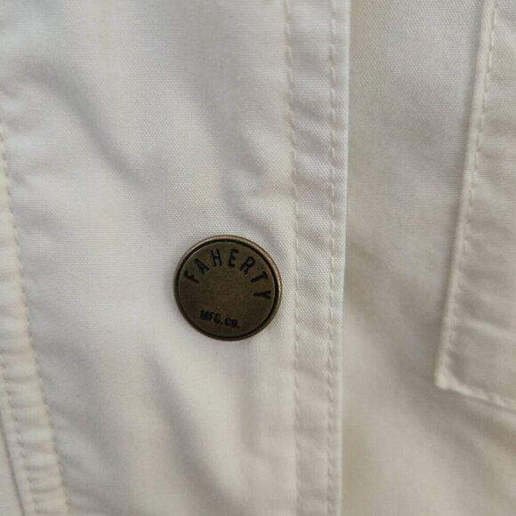Faherty Cooper Cotton Nylon Utility Jacket Off White Floral Lining Size M - Picture 5 of 12